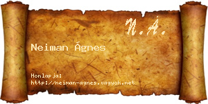 Neiman Ágnes névjegykártya